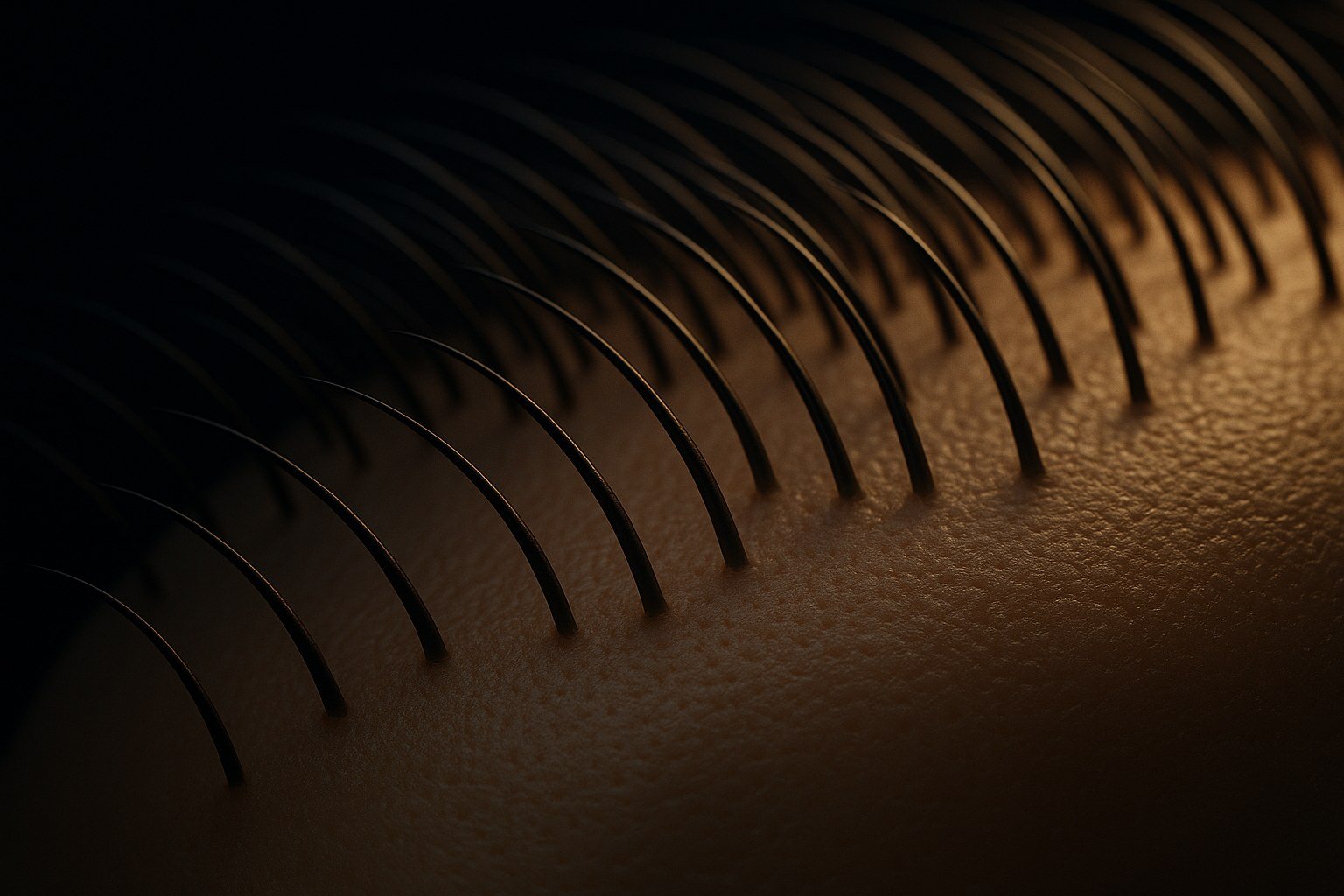 Hairline transition zone showing graft density gradient